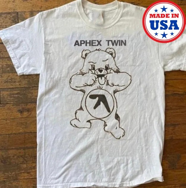 Aphex Twin Bearr White Short Sleeve Tee Unisex Shirt All Size REPRINT TB783