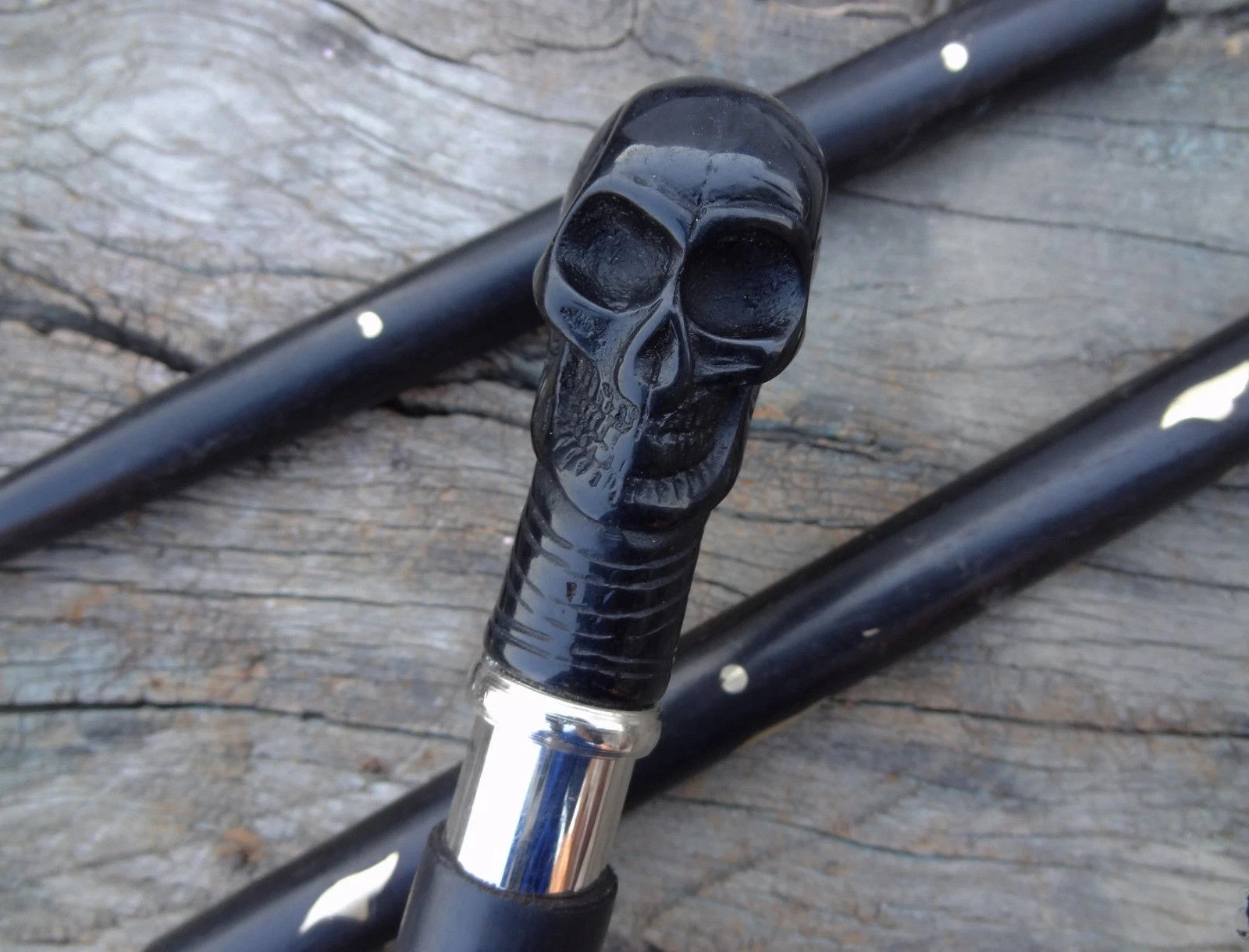 Skull Handle Bone Vintage Style Victorian Wooden Walking Cane Stick Designer