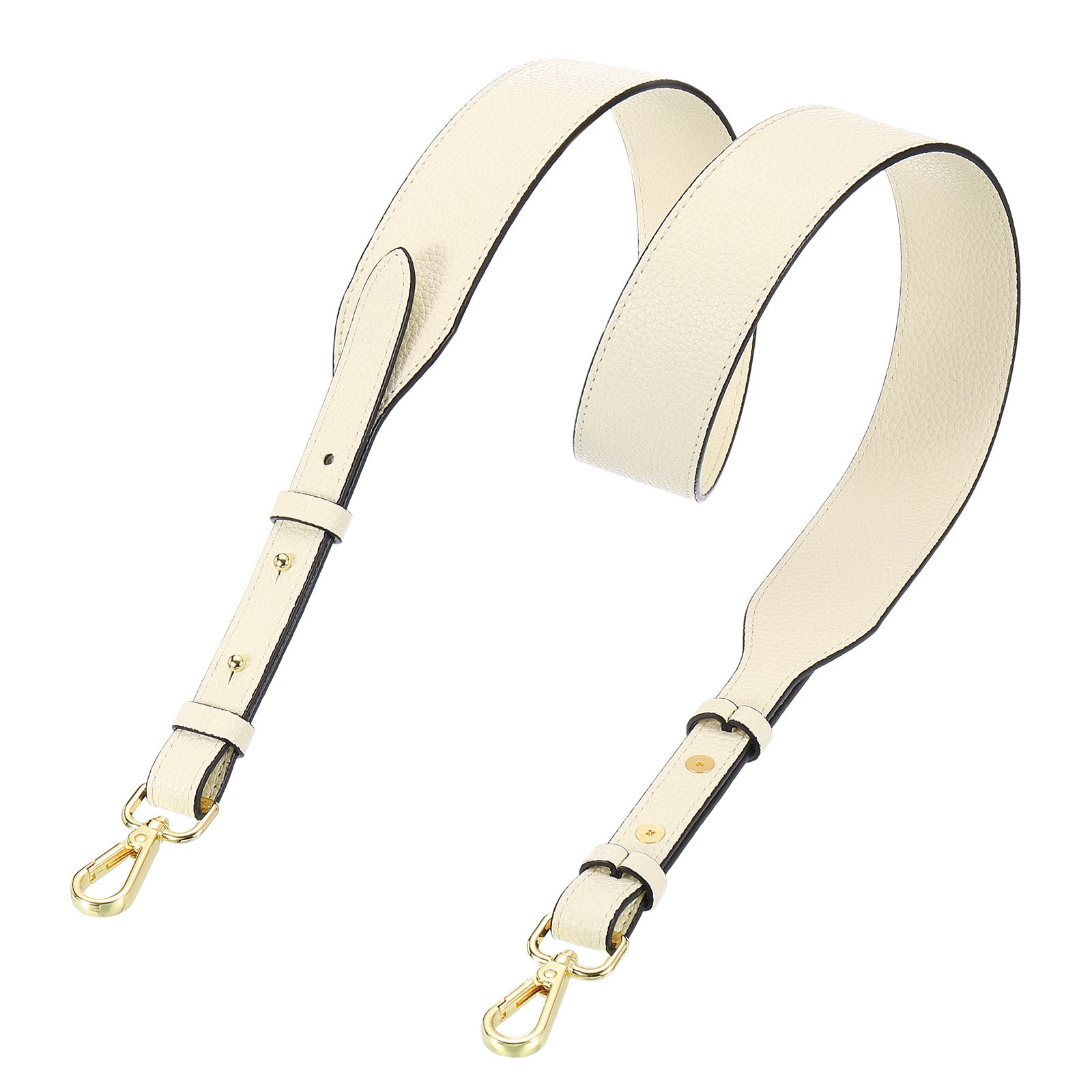 45.3″ Adjustable PU Leather Purse Strap Crossbody Replacement Cream/Gold