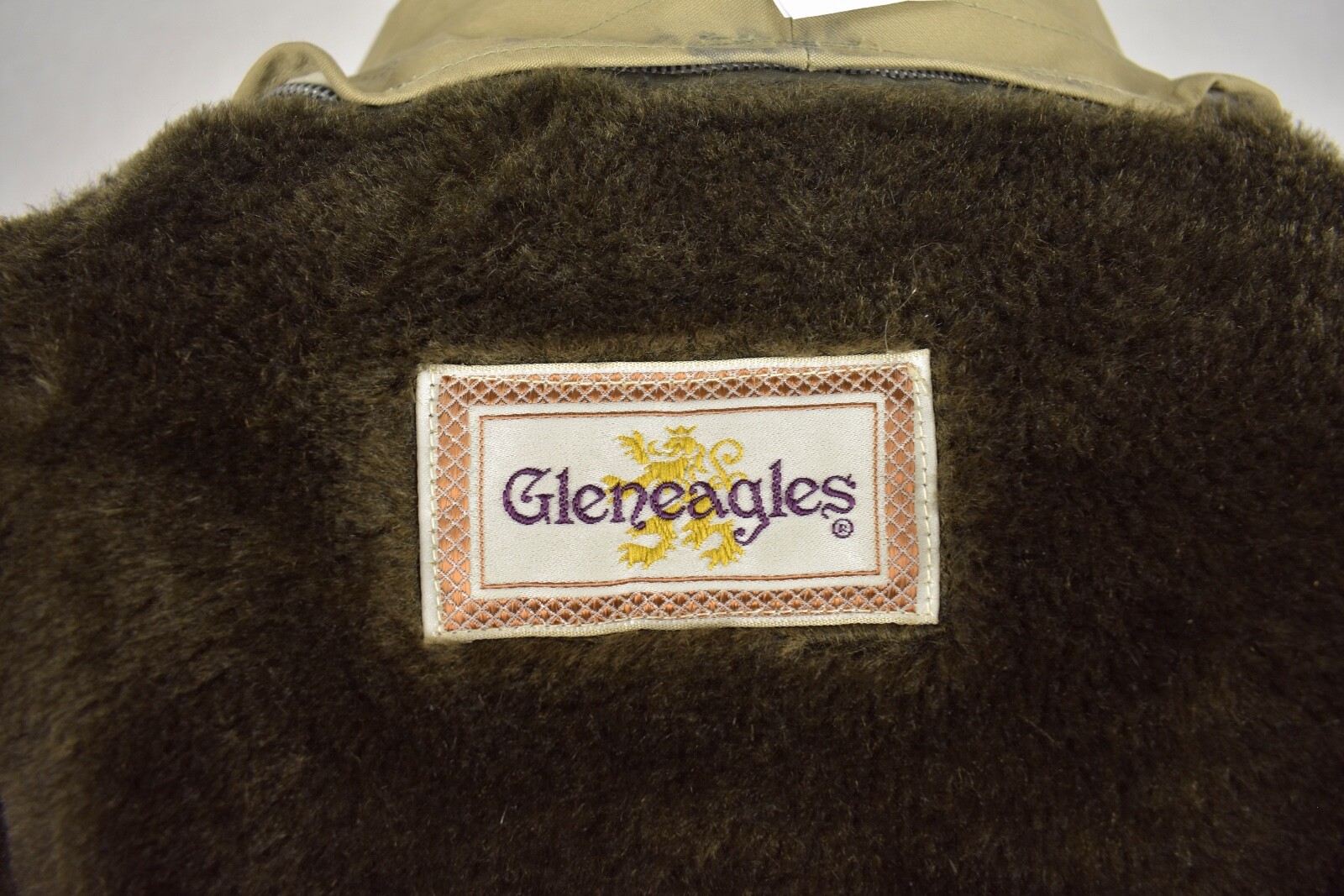 1962-1976 Gleneagles Solid Tan Poly/Cotton Blend Four Button Overcoat Size: 46L