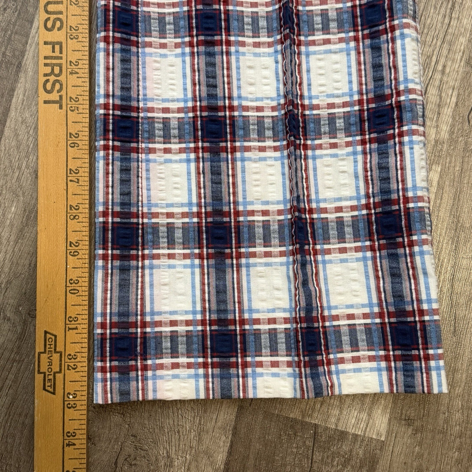Vintage 70s Levis Panatela Plaid Seersucker Flare Pants Mens 30×33