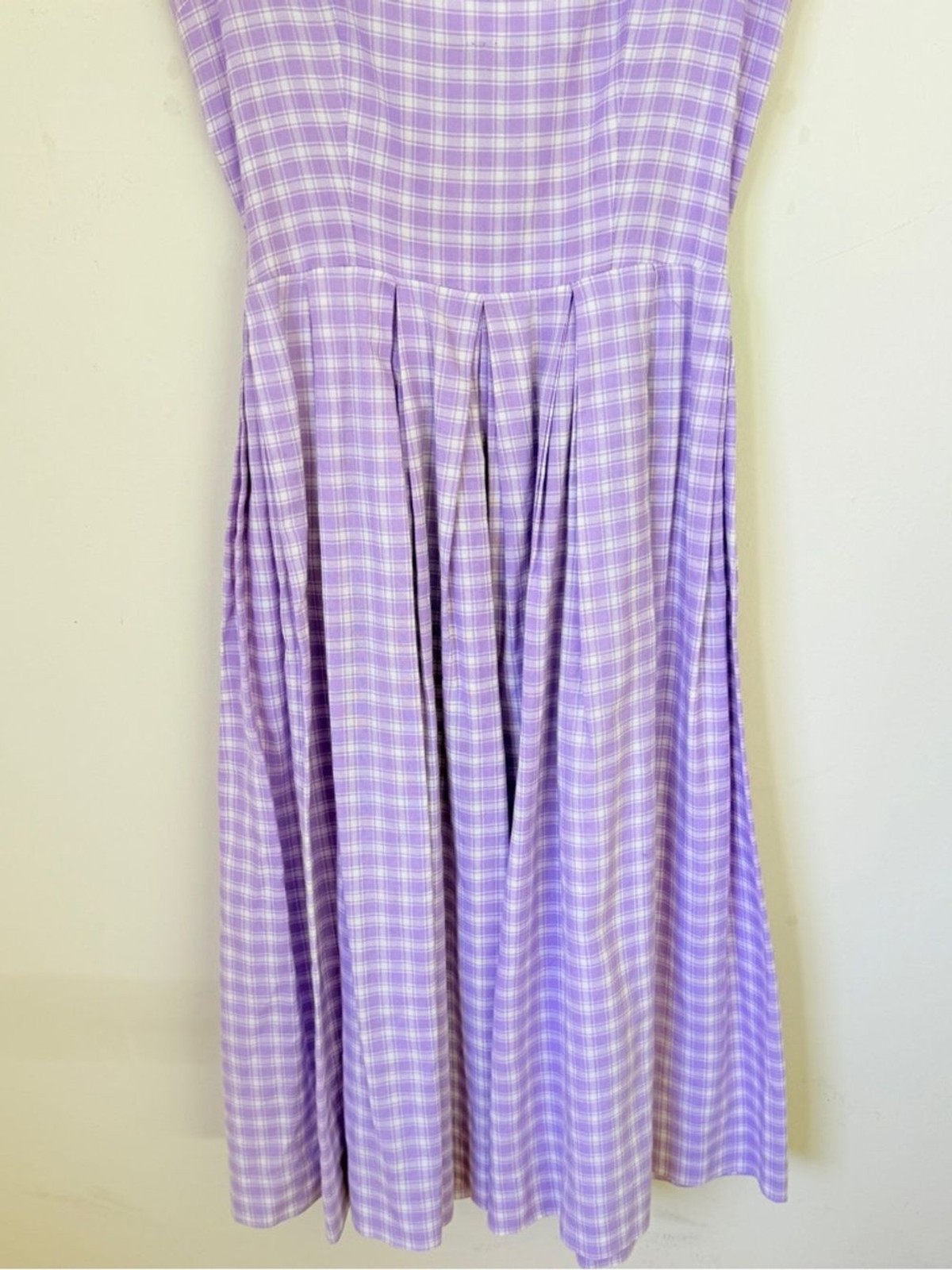 Handmade 60s 70s Purple Gingham Picnic Midi Day Dress