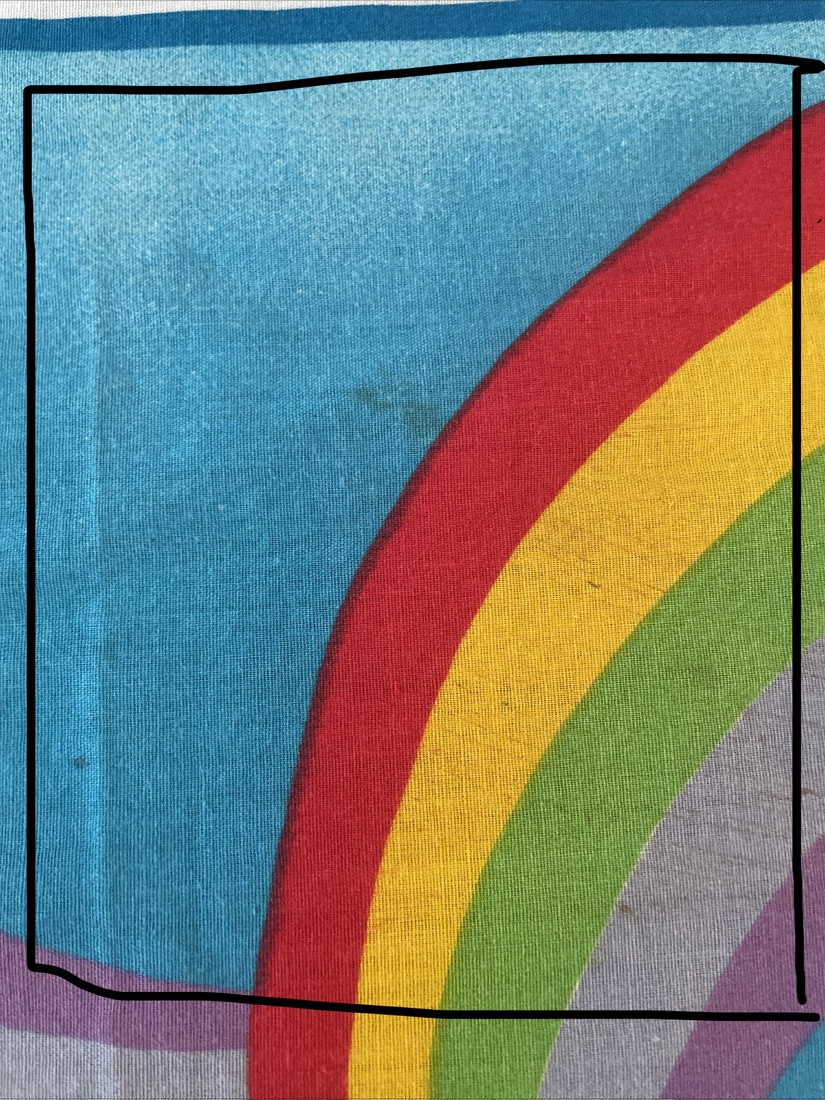 Vintage Rainbow Bandana RN 14193 Hippy Chic Handkerchief 100% Cotton USA