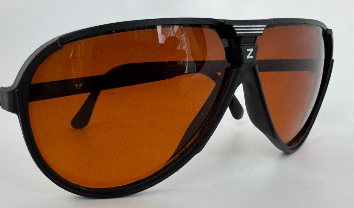 Vintage ZEP UV Amber Protection Block Blue Light Lens Aviator Sunglasses
