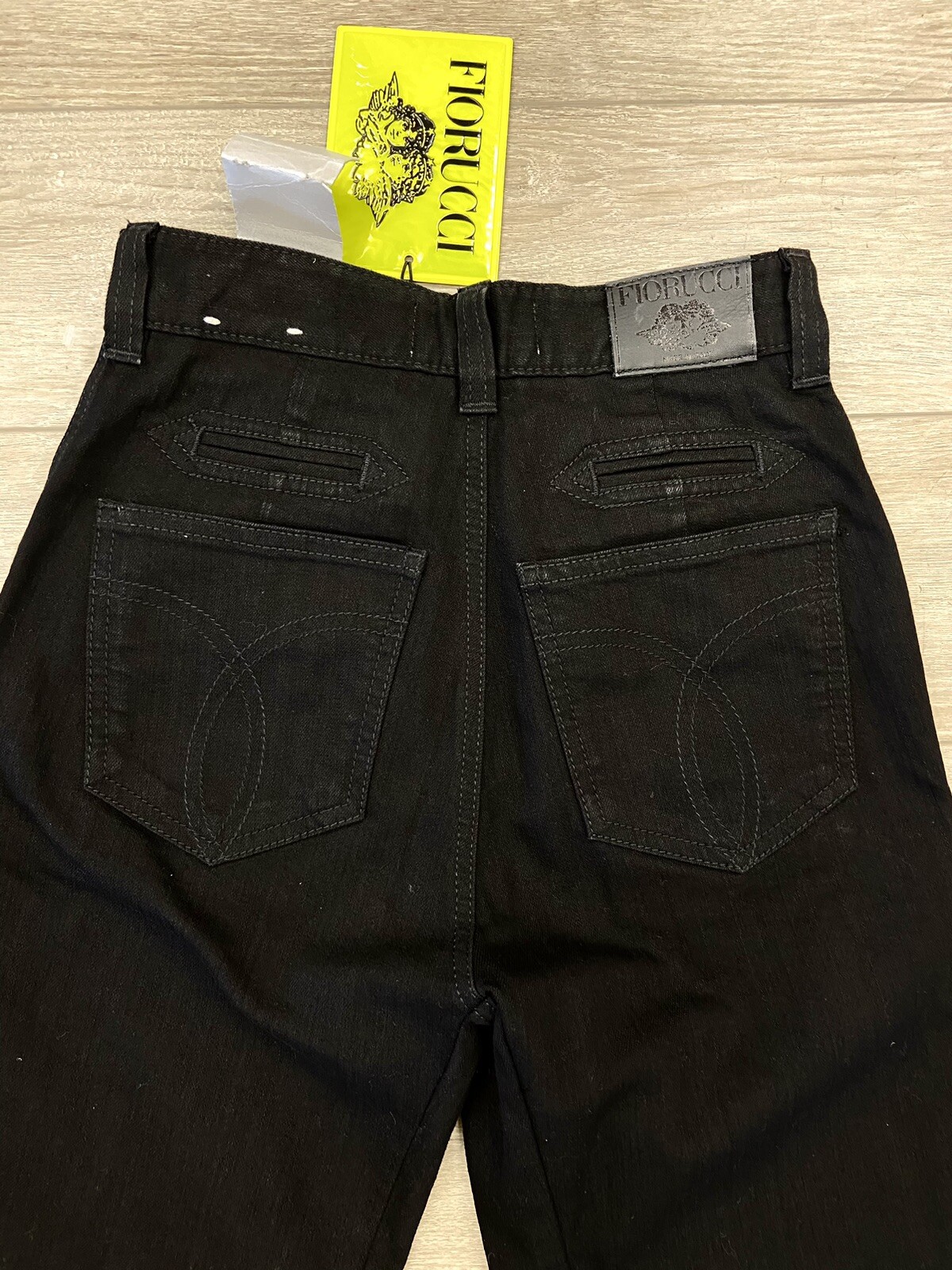 Vintage Fiorucci Deadstock Black 70s Inspired Flare Leg Jeans with Original Tags