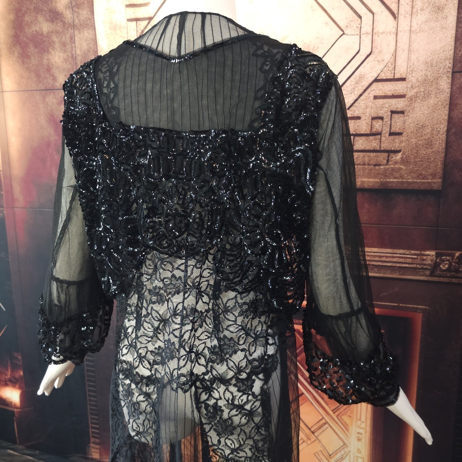 Unbelievable Rare Chiffon Fully Sequined Edwardian 1910s 20s Blouse Top Antique