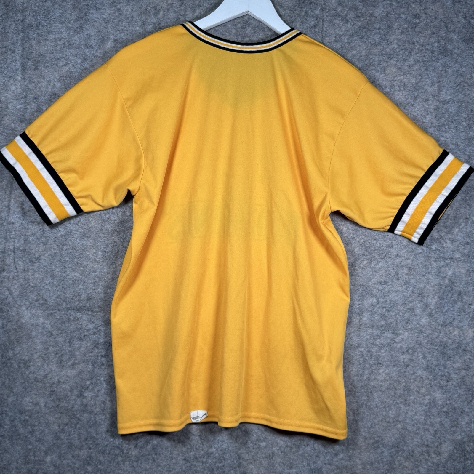 Vintage 80s Felco Baseball Jersey Boozhounds Yellow Mens Size L 21×27 Spud USA