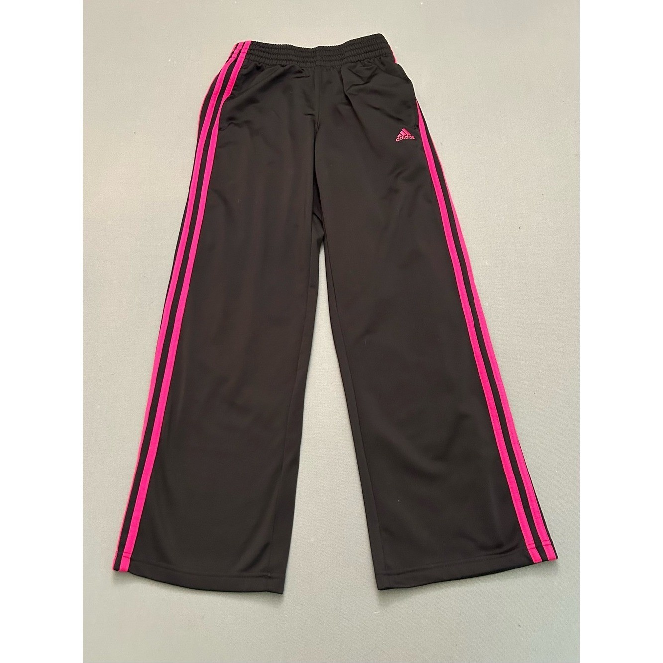 Vintage adidas 90’s Y2K Black Track Pants with Hot Pink Side Stripes