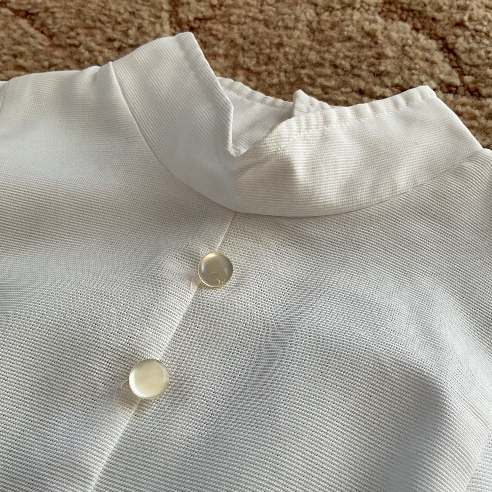 VTG 1960’s A CREST PETITE XS/S White Nurse Uniform Dress Cuffed Sleeves Pockets