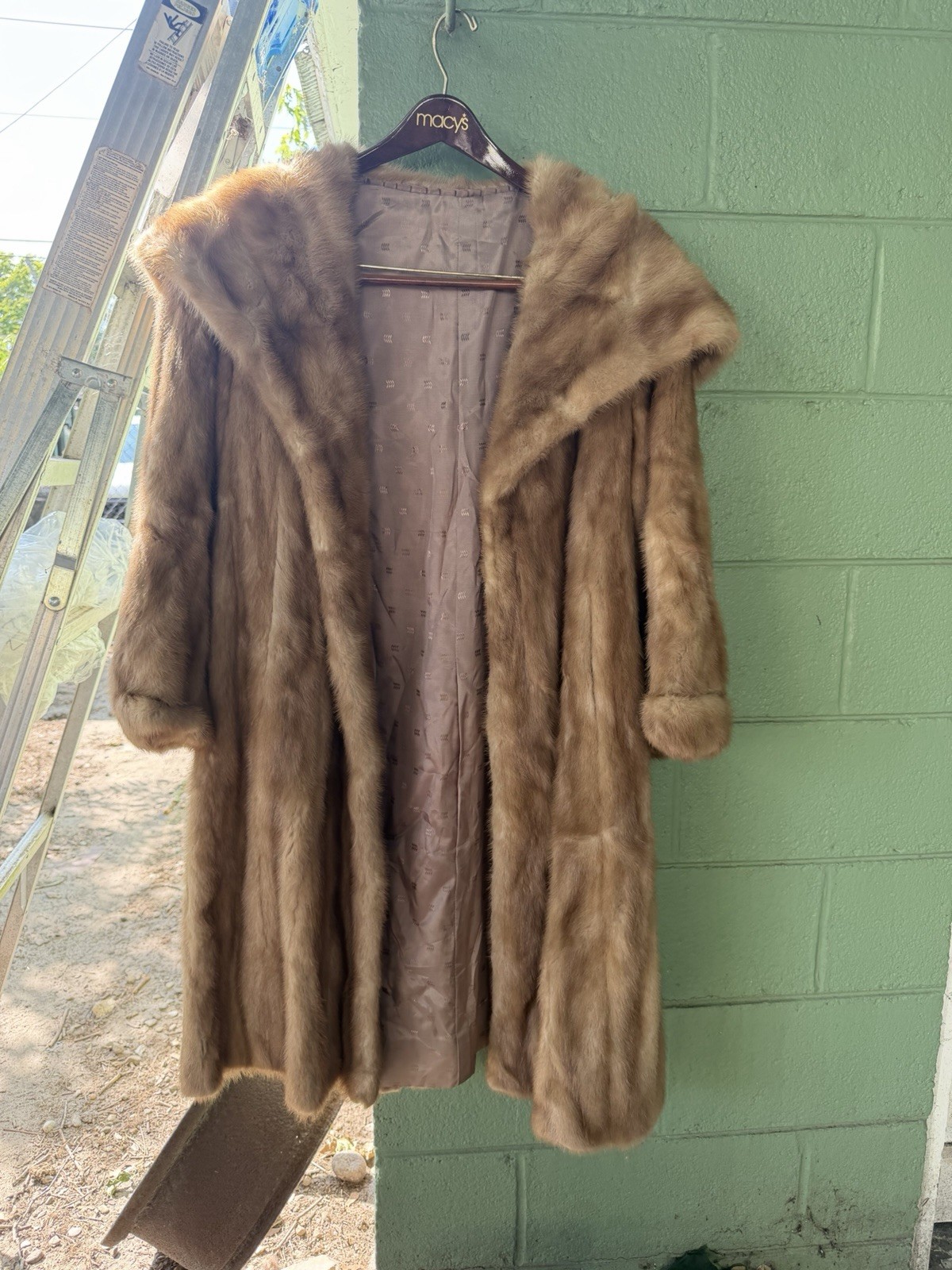 Moda Polska Vintage Mink Coat with Oversized Hood