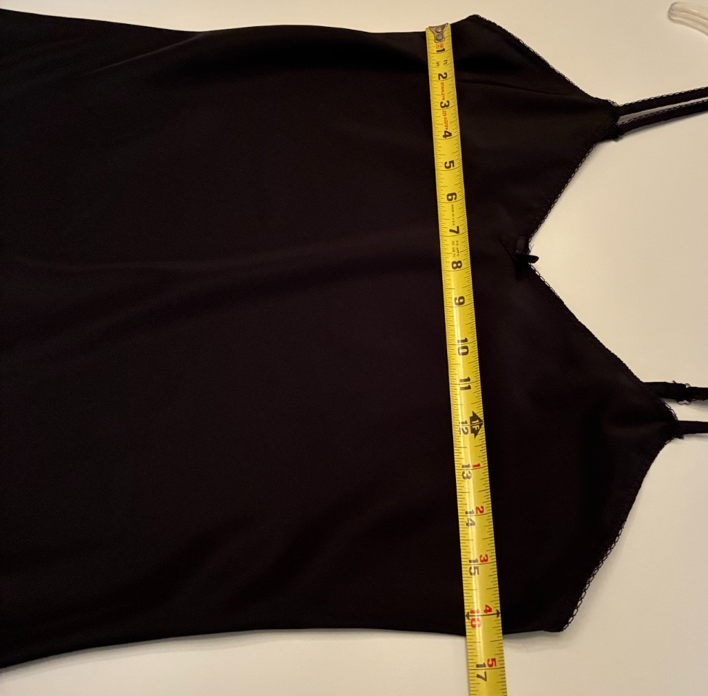 Vintage Black FULL SLIP Dress MEDIUM Gothic Flowy A-line Shift Simple Minimalist
