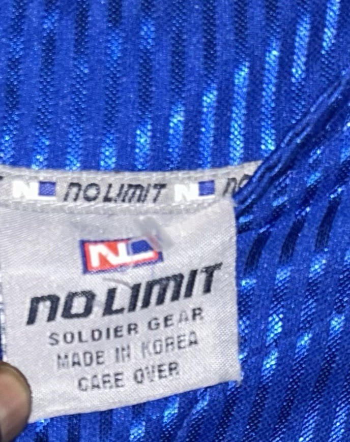 Vintage 90s No Limit Soldier Gear Baseball Jersey #99 Dark Blue Black Size XXL