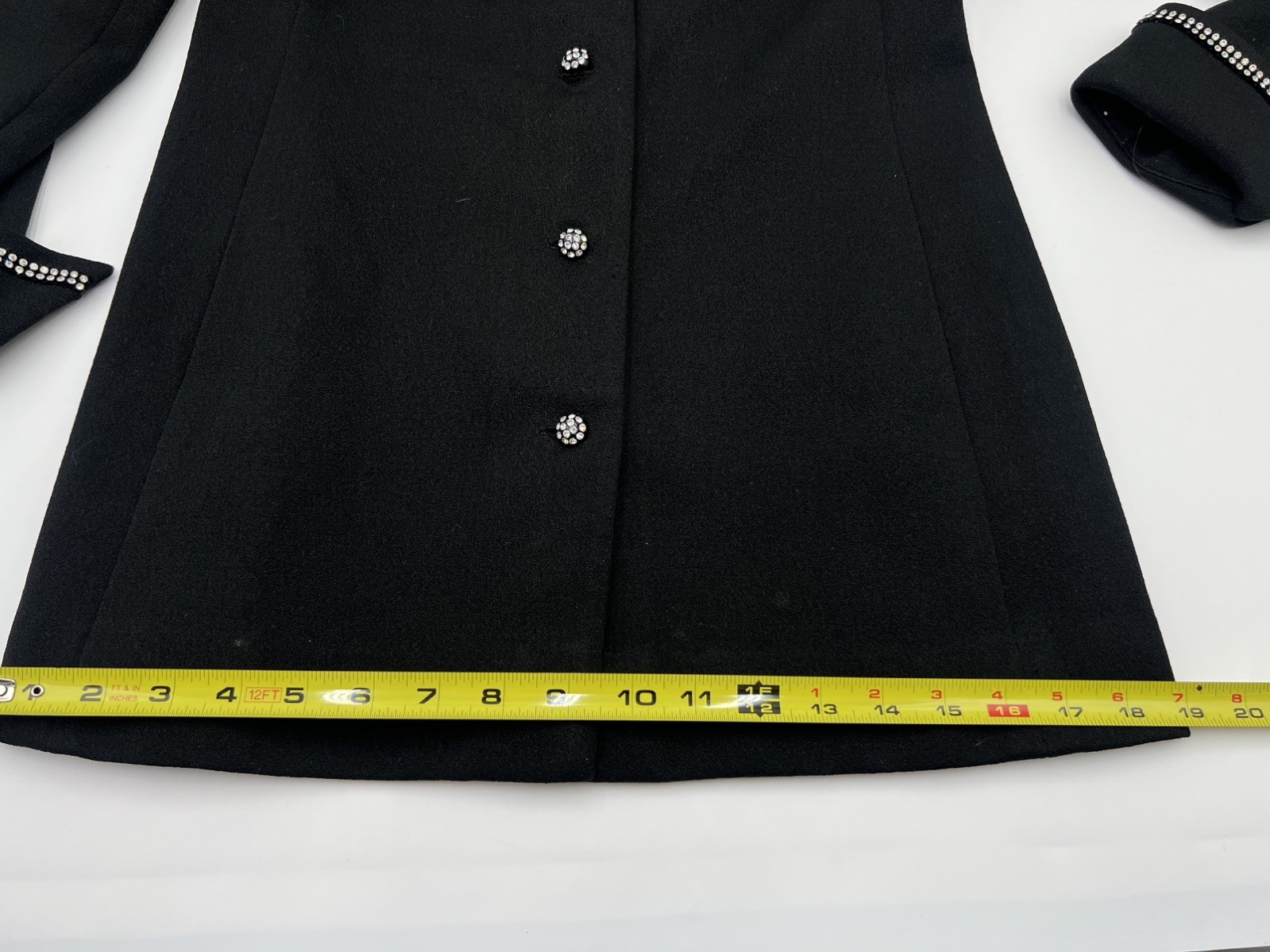 Vintage 60’s Cover Girl of Miami Black Rhinestone Trim Blazer Jacket Size XS/S