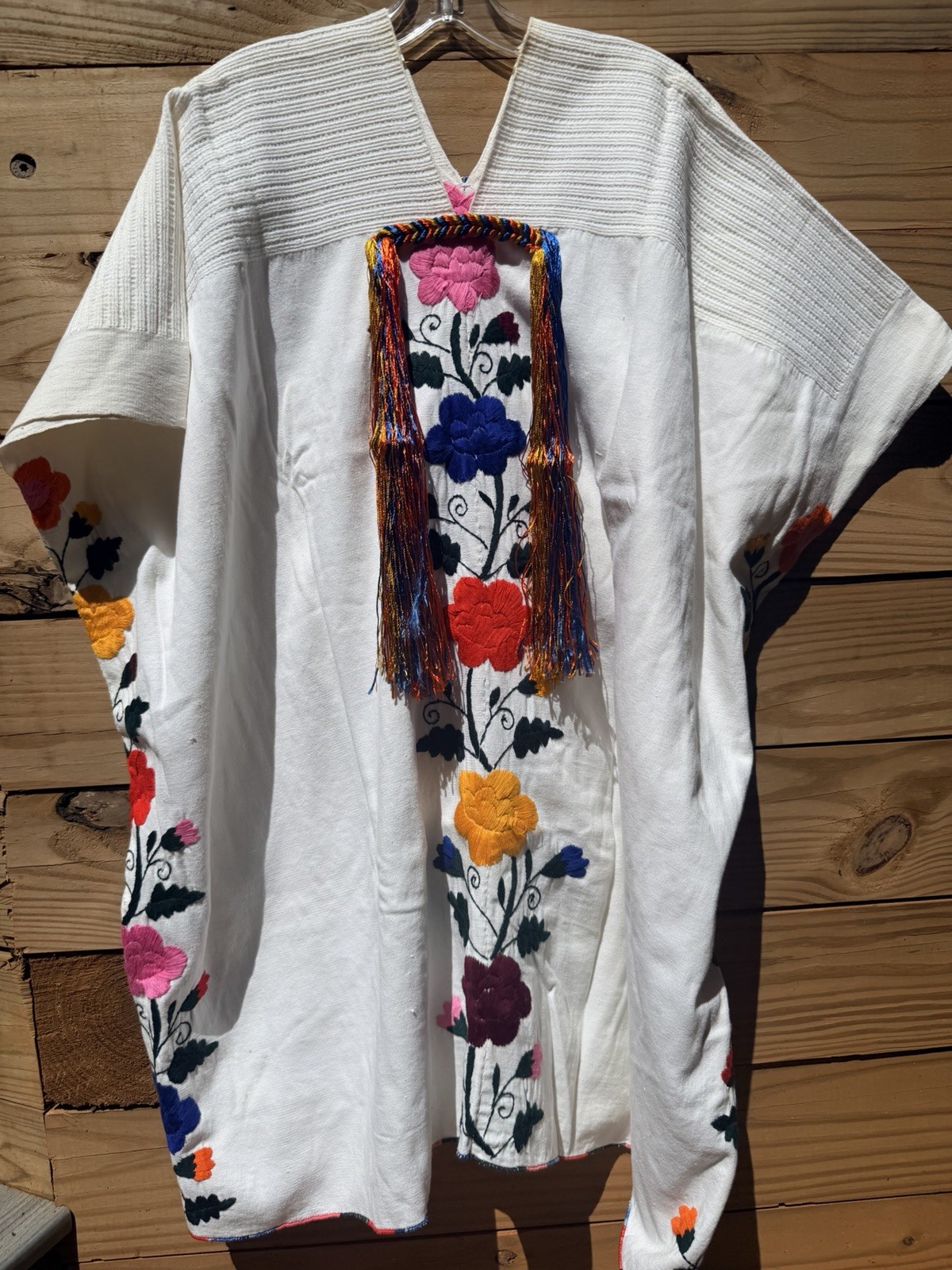 TRUE Vtg Zapotec Yalálag Huipil Tunic Dress – Handwoven Oaxaca Folk Art Caftan
