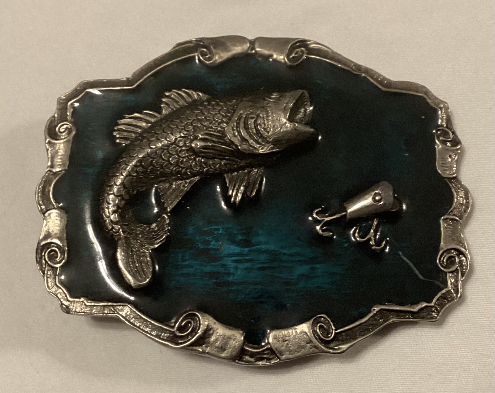 Bass Fish Belt Buckle Fishing 2007 Enamel On Metal